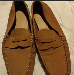 Express Tan Suede Penny Loafers