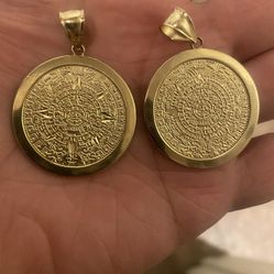 14k Gold Aztec Pendant I Have 2 Each Weights 5-6 Grams