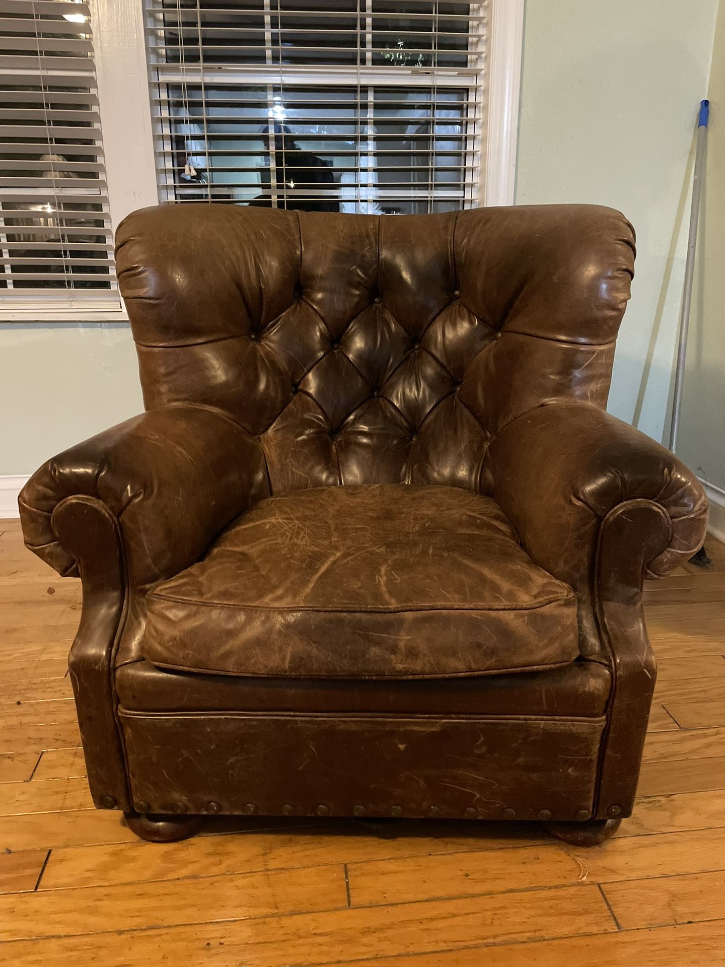 Ralph Lauren Vintage Wingback Chair & Ottoman 