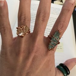 Citrine & Copper Wrap Ring - Raw Citrine