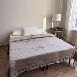 Inofia Queen Folding Mattress + Foldable Metal Platform Bed Frame