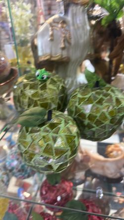 Green Mosaic Decorative Orbs Set of 3