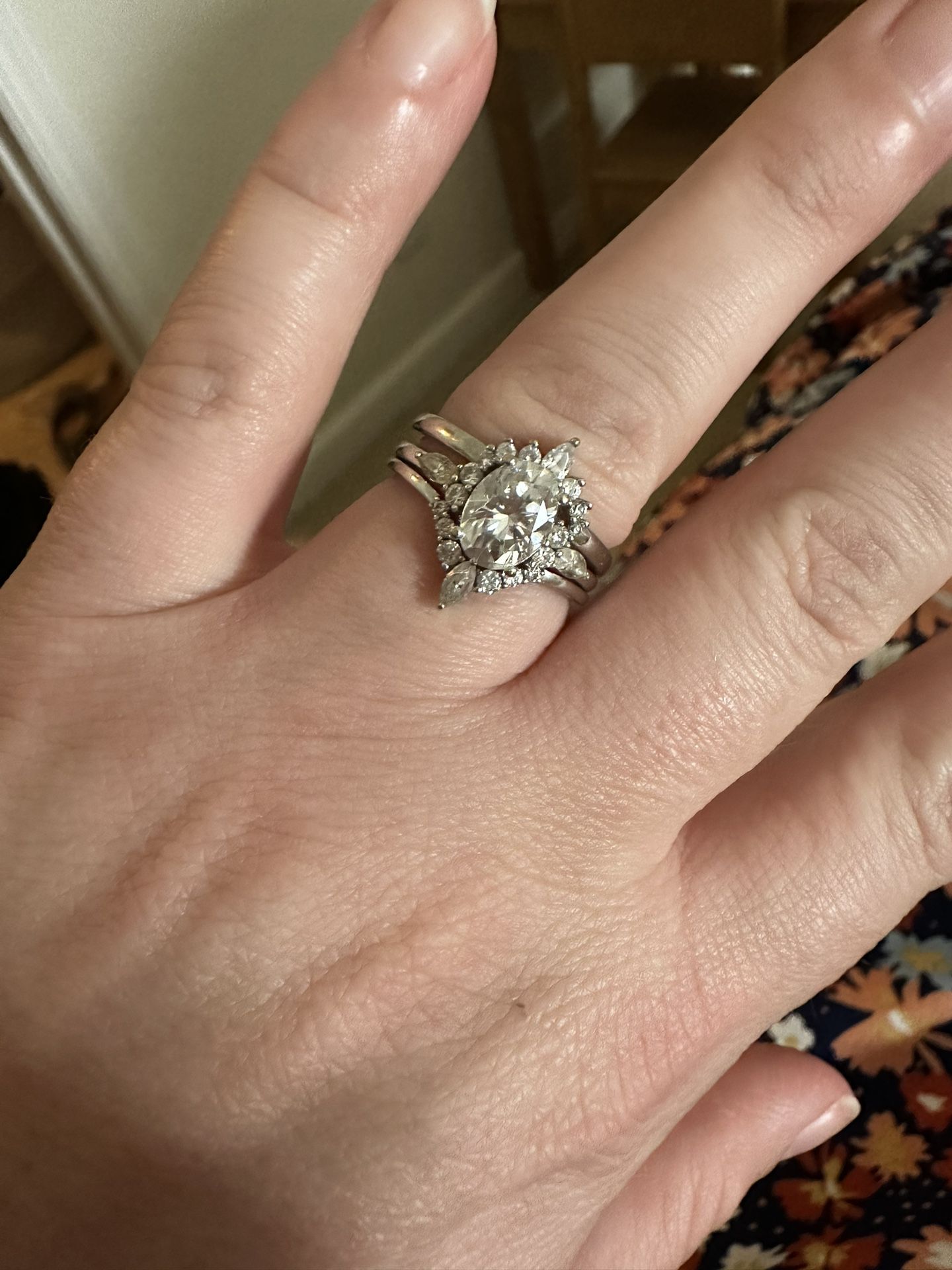 Vintage Diamond Wedding Ring Set Size 7
