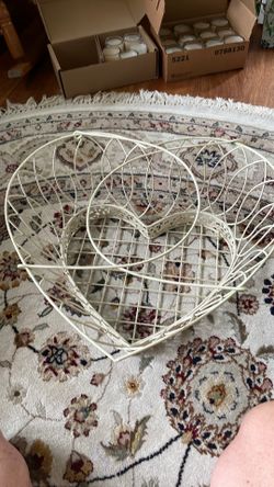 17x14 metal wire heart shaped basket