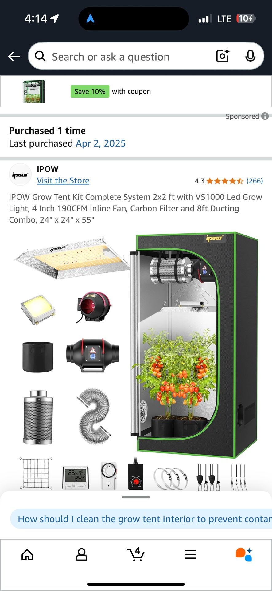 2ftx2ft iPow Grow Tent! Brand New.