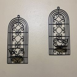 Metal Wall Art Candle Holders