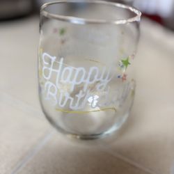 Happy Birthday Glass