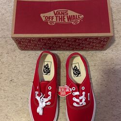 Red Vans (New in the box, 7.5) 