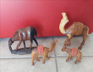 Vintage wood carved figures