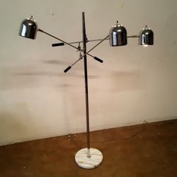 Vintage Italian Arredoluce Triennale marble and chrome 3 arm floor lamp Mid Century MCM 