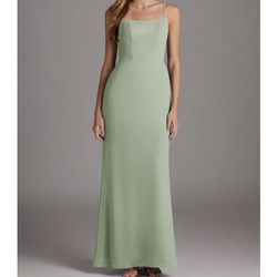 Azazie Tayla Dusty Sage Chiffon Maxi Dress