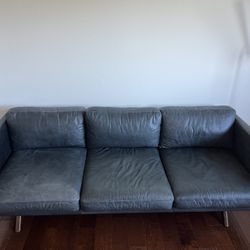 West elm Brooklyn Sofa In Licorice Leather
