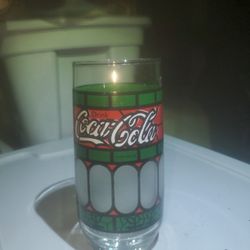 "Tiffany-Style" Stained Glass Design Coca-Cola Glass 