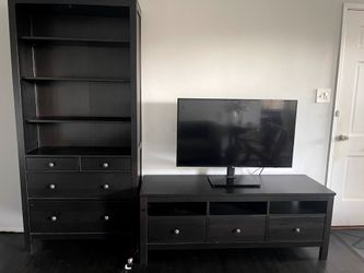 Ikea entertainment center in ebony stain