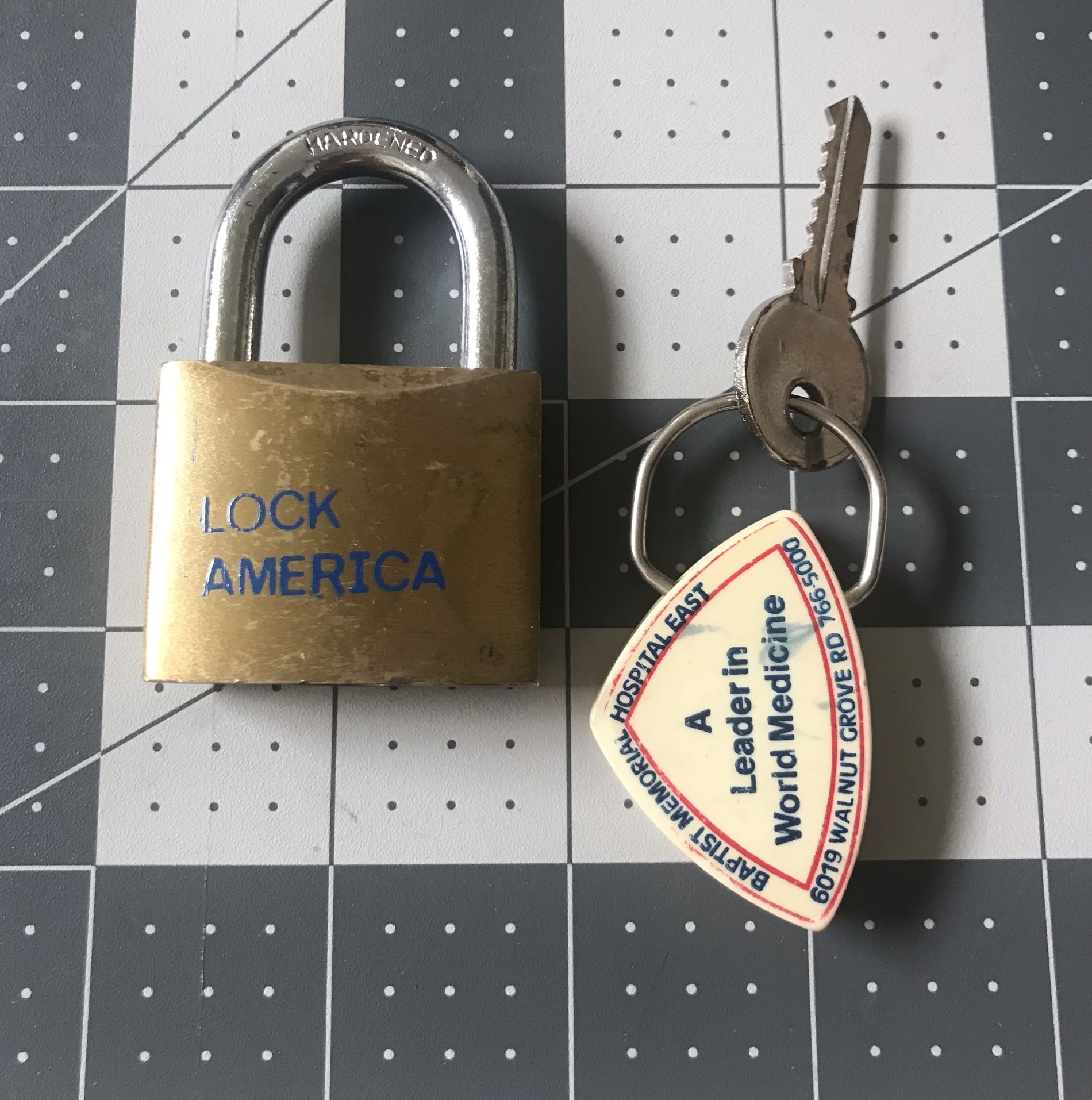 Used good condition Lock America Padlocks brass with Key