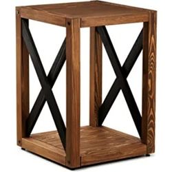 BAOBAB WORKSHOP Wood End Table for Living Room - Wooden Side Table for Bedroom - Handcrafted in Europe - Farmhouse Bedside Table Set for Storage - Acc