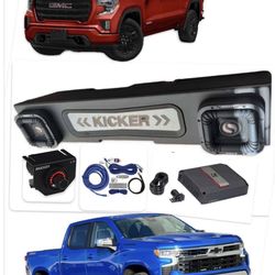 GMC SIERRA CHEVY SILVERADO 2019-2026 FULL BASS PACKAGE KICKER SOLO X 8” CUSTOM BOX INSTALLED