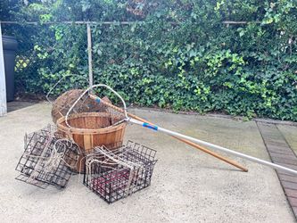 Crab traps, Nets , hand lines, basket