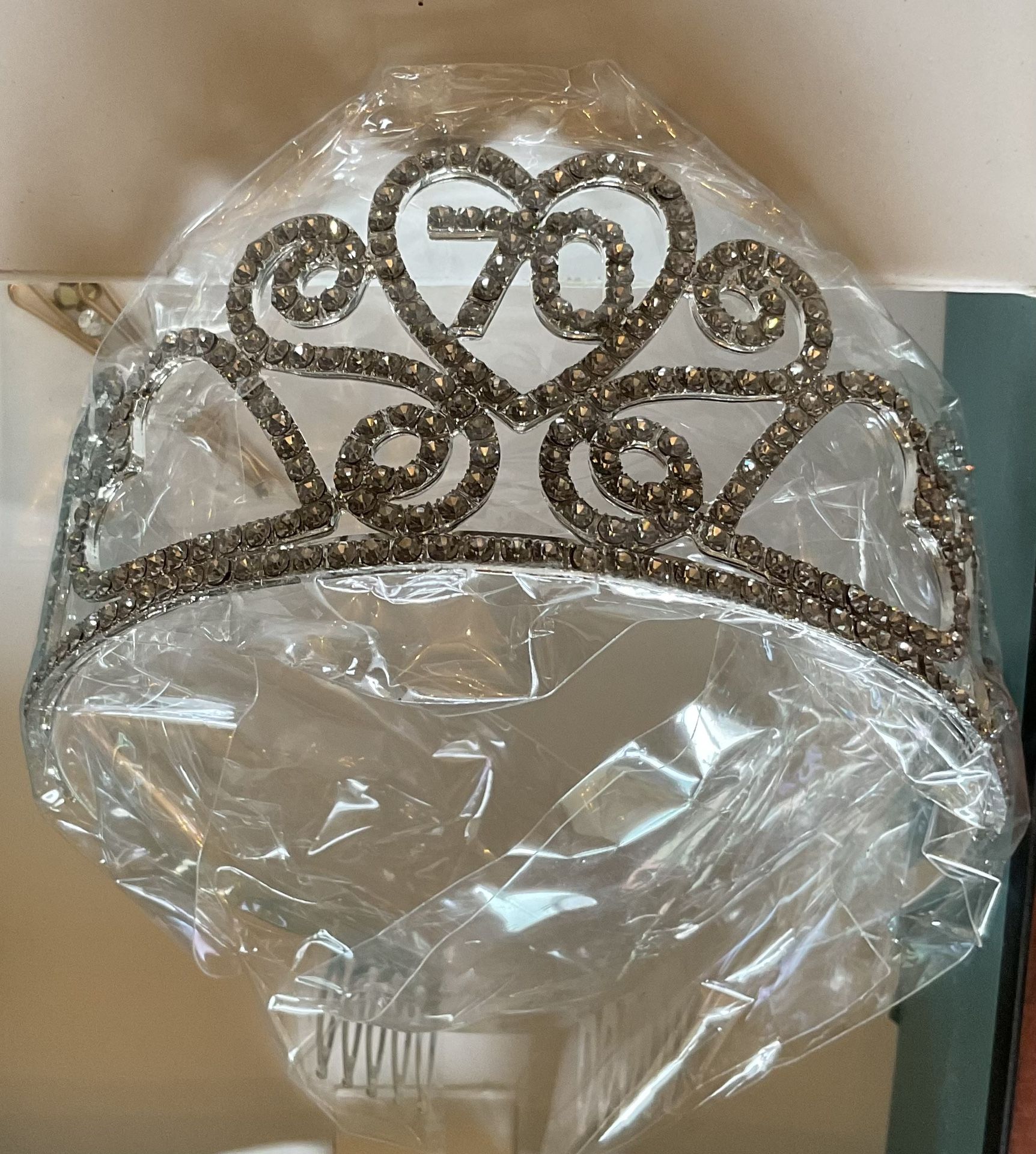 Happy 70th Birthday Rhinestones Tiara New In The Box