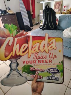 Michelada Sign Metal Budweiser Bud Light Memorabilia