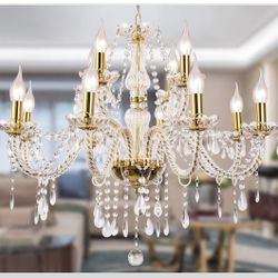 Crystal Candle Chandeliers Lighting 12 Lights