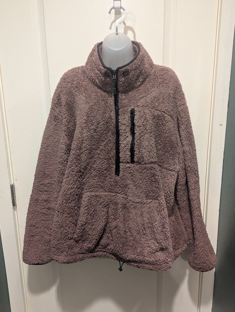 Victoria Secret Pink Sherpa 1/4" Zip Pullover - L