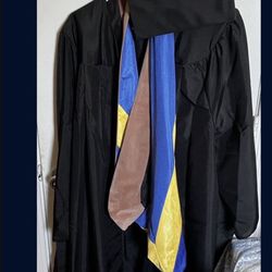 ASU master black gown, hood and cap