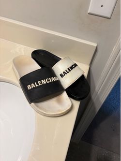 Balenciaga Slides Black and White