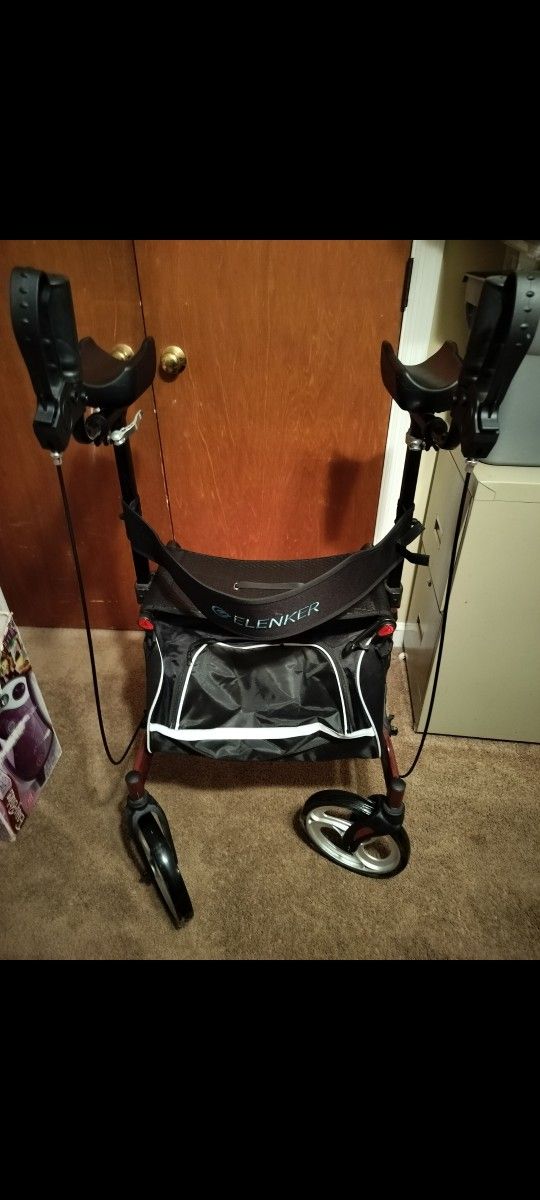 Elenker upright folding rolator walker