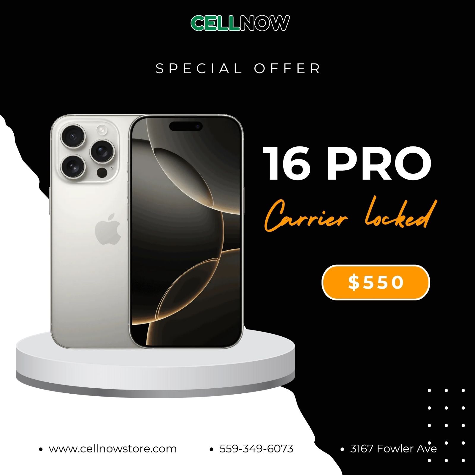 Black Friday Deals! iPhone 16 Pro Carrier Locked