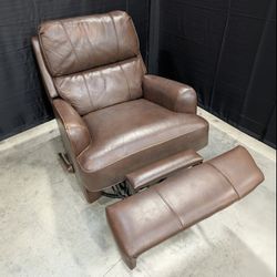 Plush Brown Upholstered Rocker Recliner Chair