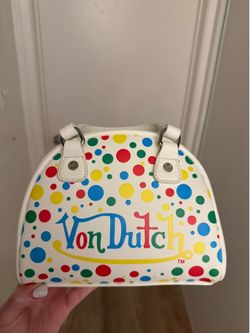AUTHENTIC & RARE Von Dutch polka Dot Bowling Bag Full Size NO BOX NO STRAP NO DUST COVER