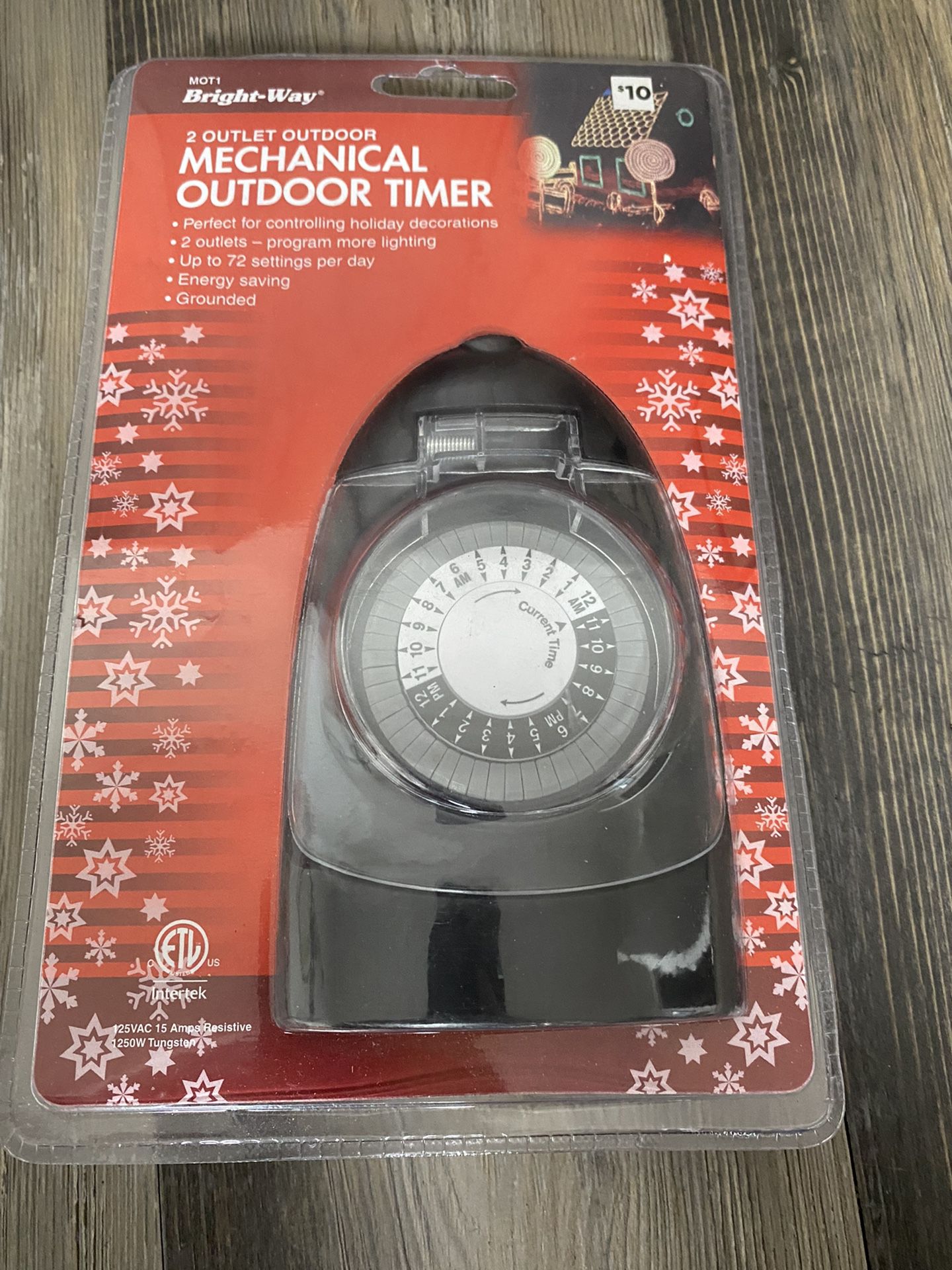 Bright Way 2 Outlet Outdoor Mechanical Timer YLT-33 Christmas Holiday Lights NEW