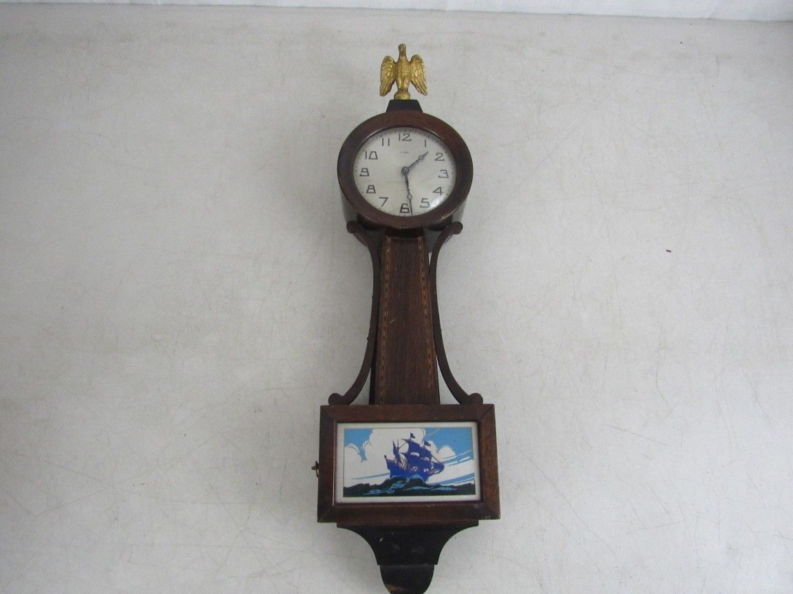 New Haven Clock Company 12 Day Winder Mechanical Wall Clock 18" Tall