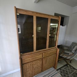 Solid Oak China Hutch