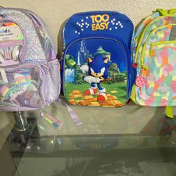 Sonic, Cat N Jack, Unicorn Bookbag/backpacks