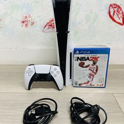 PlayStation 5 Slim - 1 TB Disc Version , Bonus 1 Game NBA 2K21 ( Used Very New )