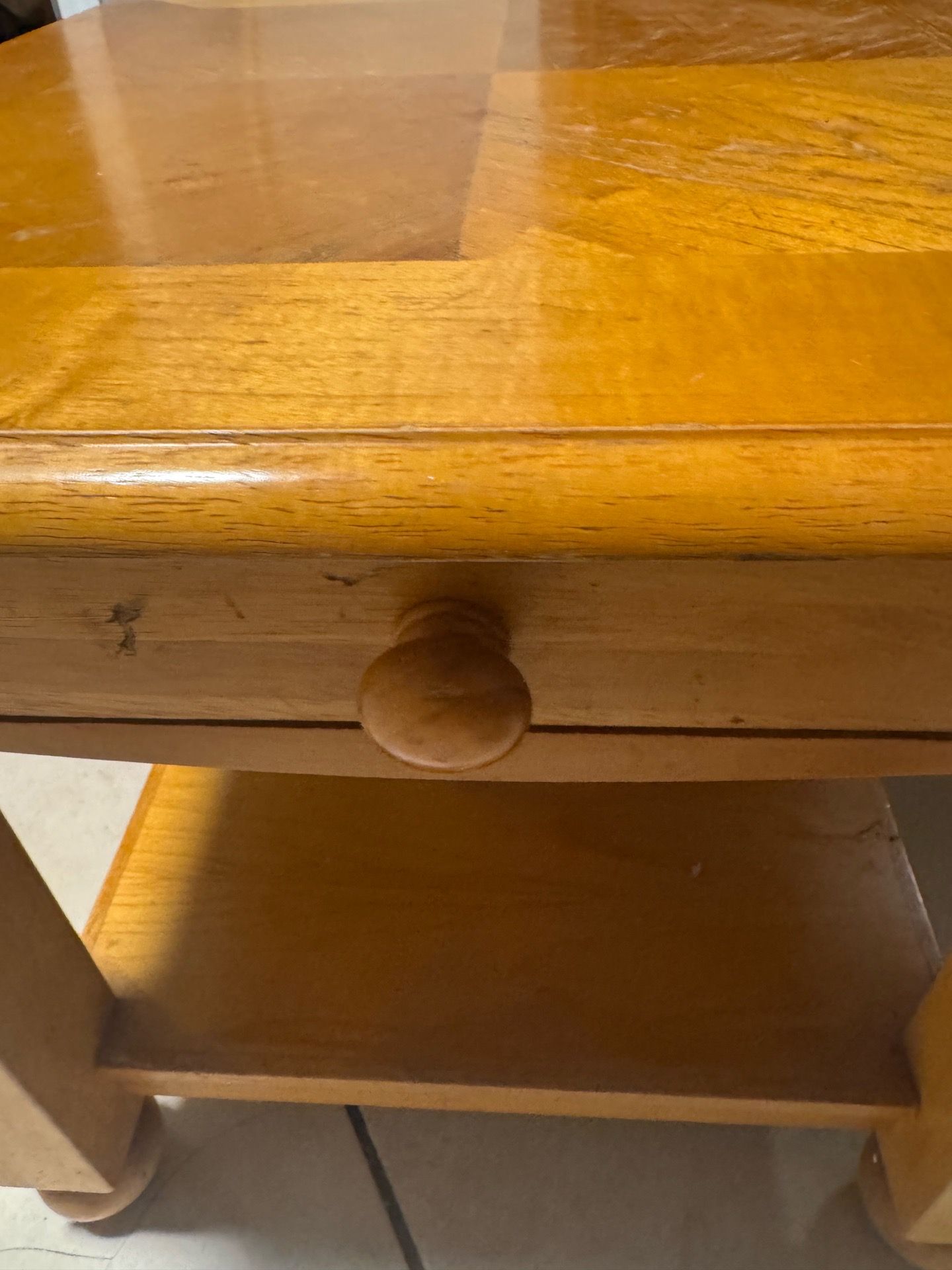 Nice strong wood corner table
