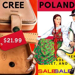 Cree Poland Purse And Wallet Leather Hand Made