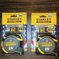 (2) 25' STANLEY FAT MAX TAPES MASURES 