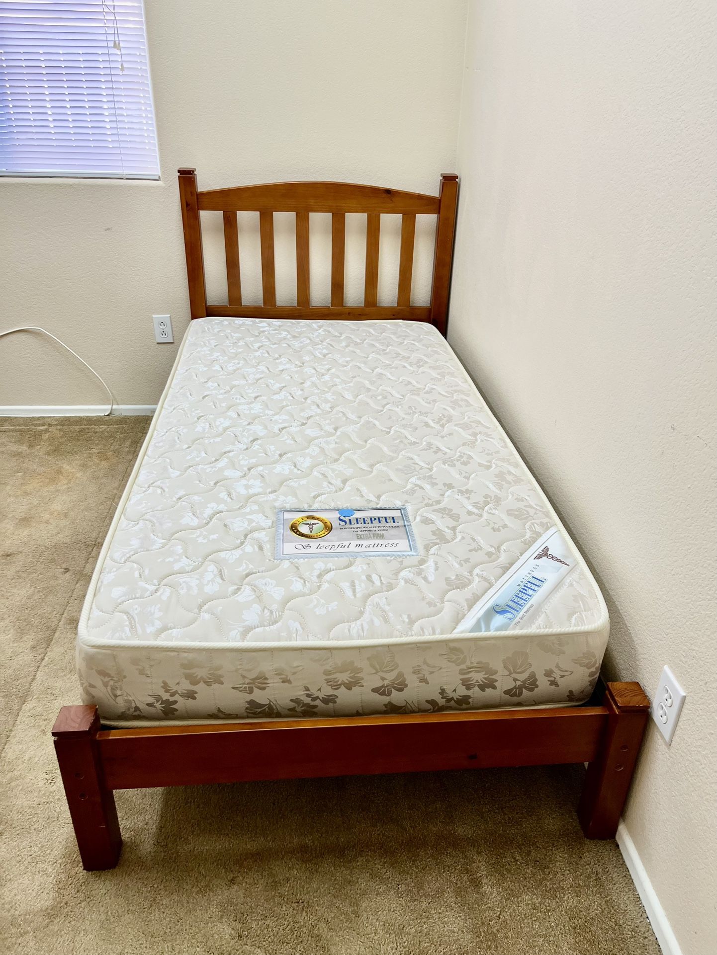 Twin Bed Frame W/ Box Mattress