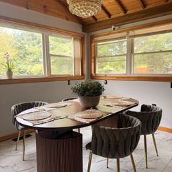 4 Velvet Dining Chairs