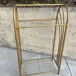 Vintage brass blanket/ towel rack