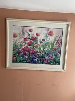Watercolor Springtime Flowers Signed 