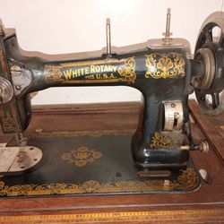 Antique White Rotary Sewing Machine