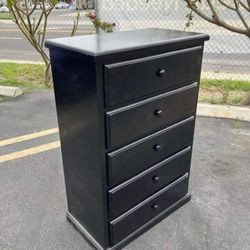 Pinewood Blacl Dresser 5 Drawers $219