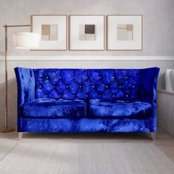 Northam Blue Velvet Sofa