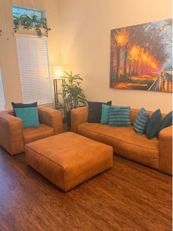 Rawhide Leather Sofa Set