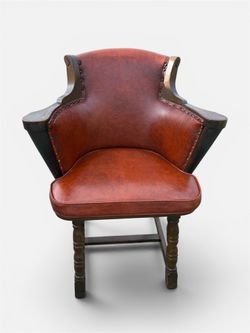 Rare Vintage Shelby Williams Barrel Back Captain’s Chair English Club Library Armchair