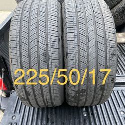 2) 225/50/17 Michelin Energy Saver AS Tires  Tread measures 6/32  DOT 4219  $150 for Both  I carry other sizes 